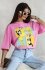 T-shirt damski Tweety kwadraty różowy