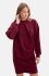 Bewear B298 sukienka dzianinowa z zakładkami bordowa 