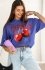 Oversizowy t-shirt cherries fioletowy