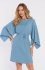 Moe sukienka z szerokimi rękawami i paskiem zimny niebieski M908 